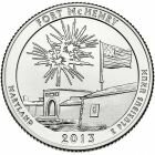 США 25 центов 2013 года Форт МакГенри. Мэрилэнд Р