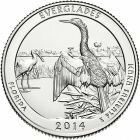 США 25 центов 2014 года Эверглейдс. Флорида P