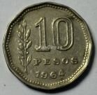 Аргентина 10 песо 1962 года