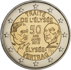 Германия 2 евро 2013 года 50 лет франко-германской дружбы D